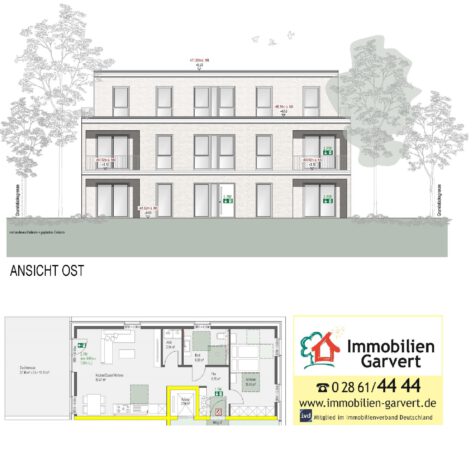 Top-Lage in Raesfeld – Neubau Penthouse im Staffelgeschoss mit Aufzug und Dachterrasse_A2393, 46348 Raesfeld, Wohnung