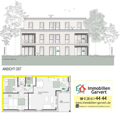 Top-Lage in Raesfeld – Neubau Eigentumswohnung im Obergeschoss mit Aufzug und Loggia_A2392, 46348 Raesfeld, Wohnung