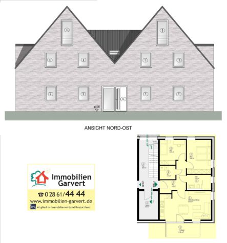 Neubau! Moderne Erdgeschoss-Wohnung mit Terrasse, Garten, im 4-Familienhaus, Borken-Weseke_A2510, 46325 Borken, Wohnung