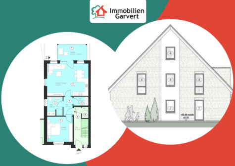 KFW 40! Neubau Erdgeschosswohnung in einem 4-Parteien-Haus! Zentrale Lage von Gescher!, 48712 Gescher, Wohnung